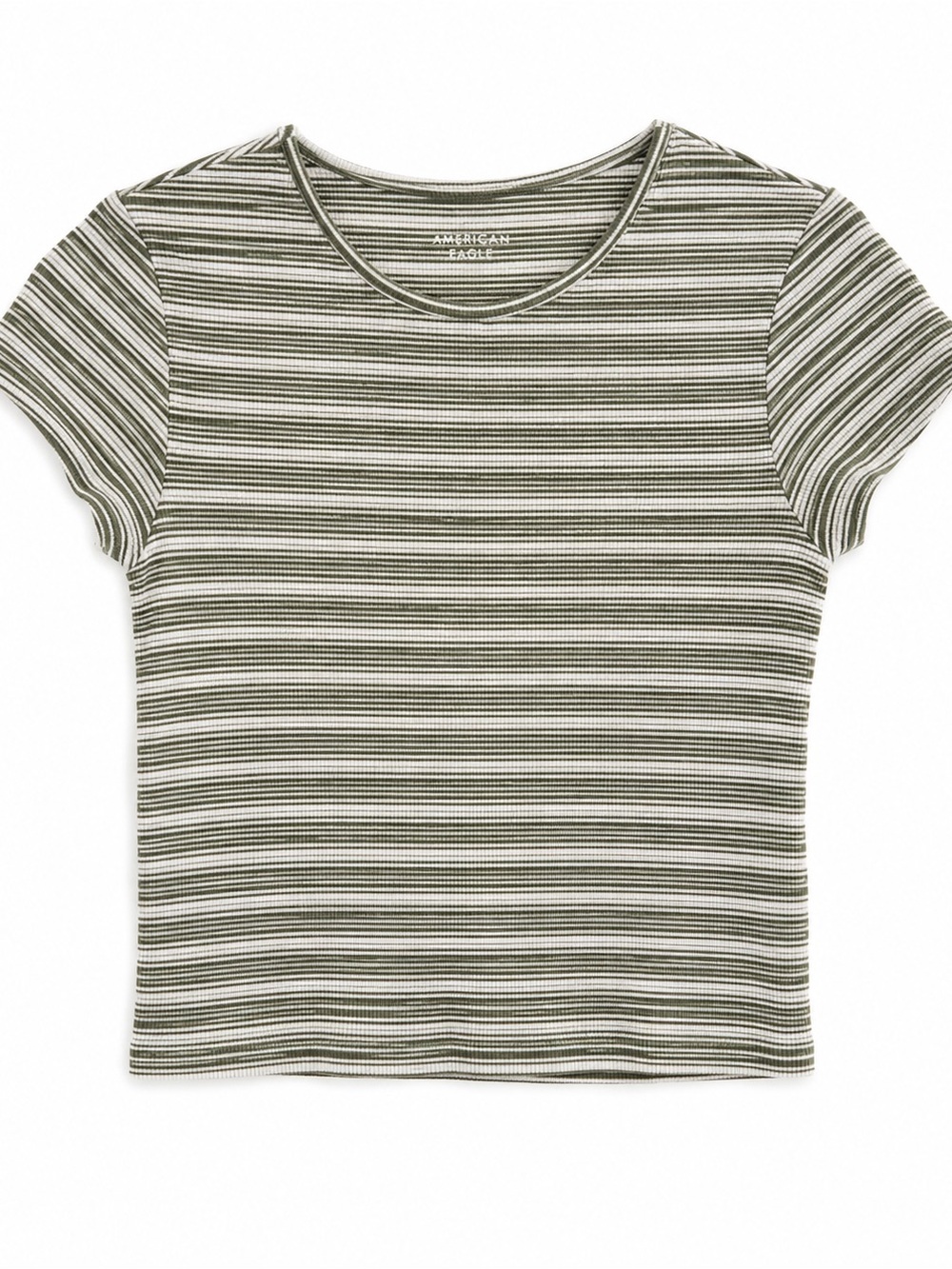 American Eagle Ribbed Striped Baby Tee S Grunge - Picture 2 of 5